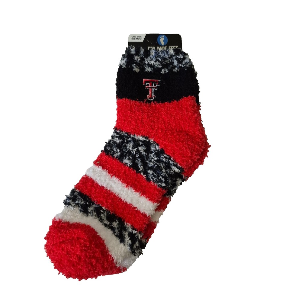 Texas‎ Tech Red Raiders Socks Fuzzy Womens One Size NCAA Basketball Gift